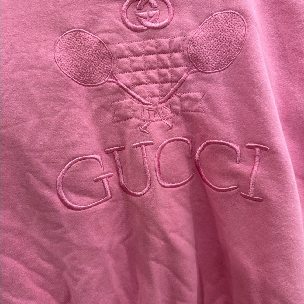 Gucci Pink Tennis Motif Sweatshirt